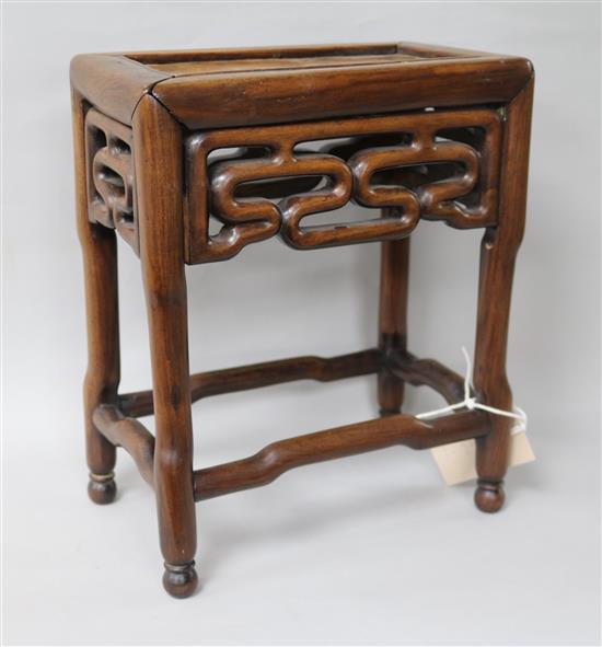 A Chinese hardwood vase stand height 28cm